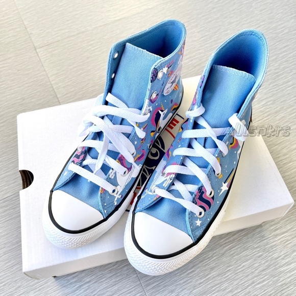 Converse Unicorns Light Blue ChuckTaylors High - Picture 7 of 8